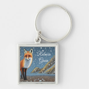 Starry Starry Night Storybook Fox Keychain