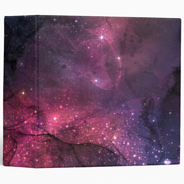 Starry Stars Outer Space Galaxy Planetary Pattern Binder (Front/Spine)
