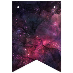 Starry Stars Outer Space Galaxy Planetary Pattern Bunting Flags