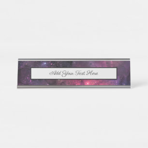 Starry Stars Outer Space Galaxy Planetary Pattern Desk Name Plate