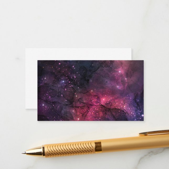 Starry Stars Outer Space Galaxy Planetary Pattern Enclosure Card (Front/Back In Situ)