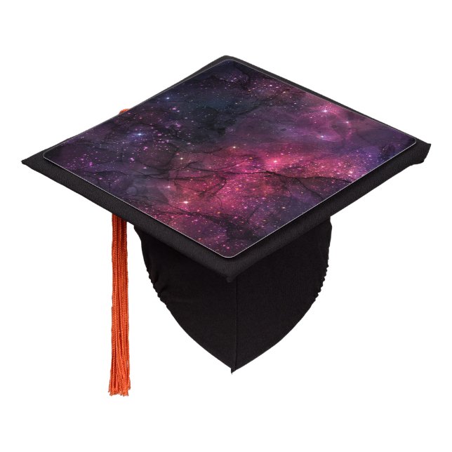 Starry Stars Outer Space Galaxy Planetary Pattern Graduation Cap Topper (Angled)