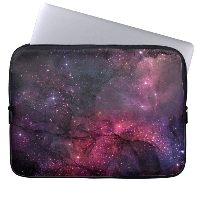 Starry Stars Outer Space Galaxy Planetary Pattern Laptop Sleeve (Front)