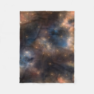 Starry Stars Space Galaxy Blue Black Pattern Fleece Blanket