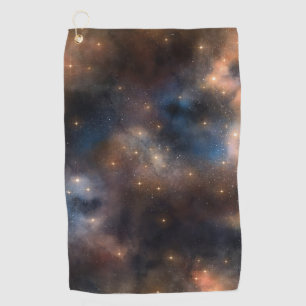 Starry Stars Space Galaxy Blue Black Pattern Golf Towel