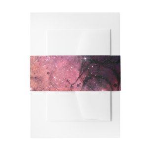 Starry Stars Space Galaxy Pattern Outer Space Invitation Belly Band