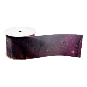 Starry Stars Space Galaxy Pattern Outer Space Satin Ribbon