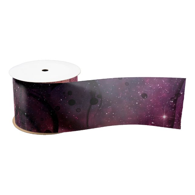 Starry Stars Space Galaxy Pattern Outer Space Satin Ribbon (Spool)