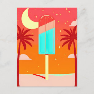 Starry Summer Palm Ice Oasis Holiday Postcard