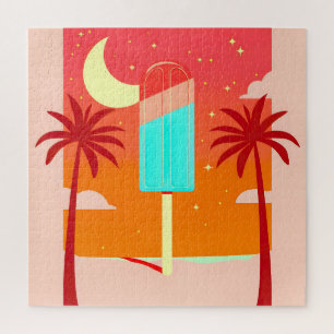 Starry Summer Palm Ice Oasis Jigsaw Puzzle