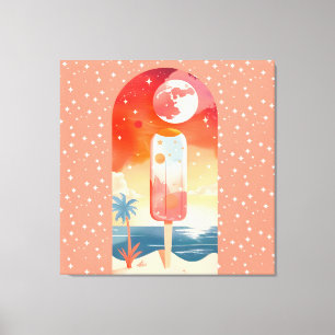 Starry Summer Tropical Night Canvas Print