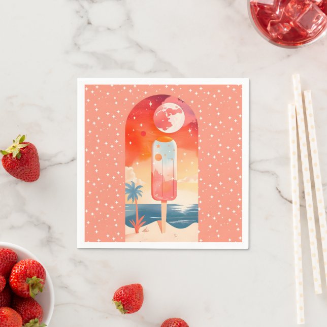 Starry Summer Tropical Night Napkin (Insitu)