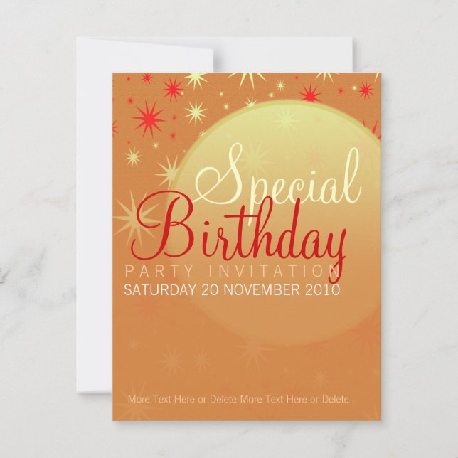 Starry Sunset Party Anniversaire Invitation (Devant)