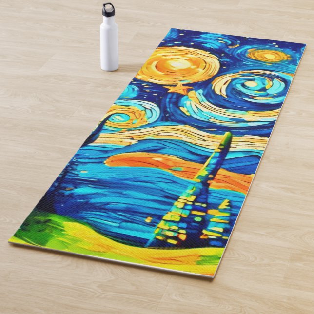 Starry Surrealism Inspired Artwork Yoga Mat (In Situ)