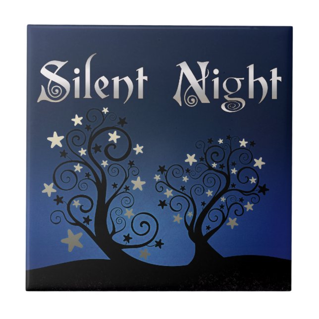 Starry Trees Silent Night Tile (Front)