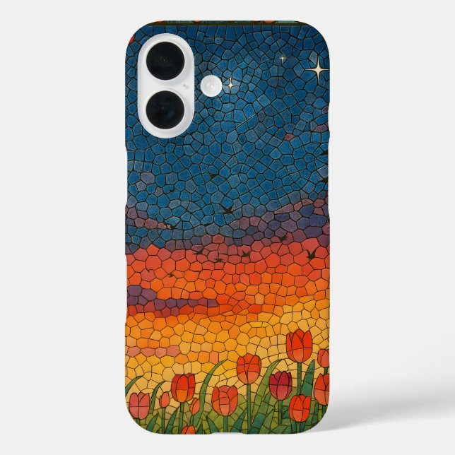 Starry Tulip Sunset Retro iPhone / coque ipad (Verso)