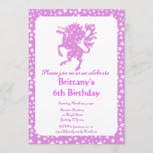 Starry Unicorn Invitation