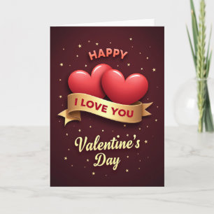 Starry Valentines Day Love Heart Card