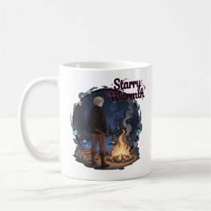 Starry Warmth - Lumberjack Anime Boy by Campfire Coffee Mug