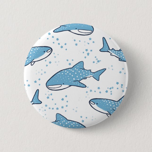 Starry Whale Shark (Light) 2 Inch Round Button (Front)