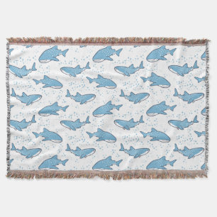 Starry Whale Shark (Light) Throw Blanket