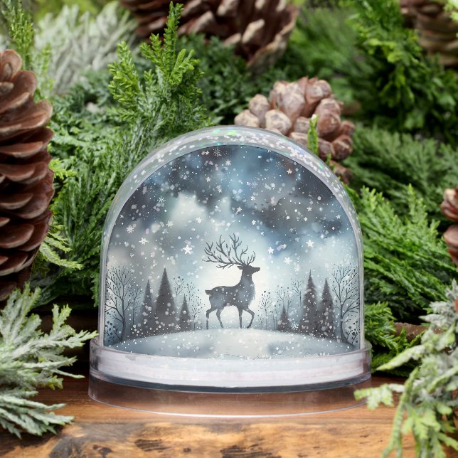 Starry Winter Night Deer Snowglobe (Winter)