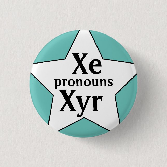 Starry Xe Xyr Pronouns 1 Inch Round Button (Front)