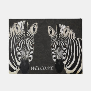 STARRY ZEBRAS Door Mat