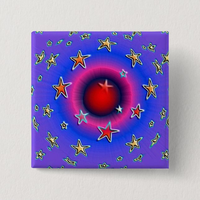 Stars 2 Inch Square Button (Front)