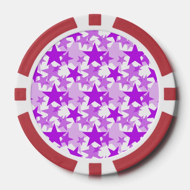 Stars 3 Purple Poker Chips (Front)