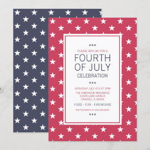 Stars 4 juillet Carte de fête de l'Indépendance