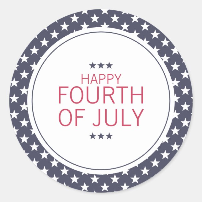 Stars 4th of July Independence Day Sticker (Front)