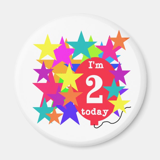 Stars and Balloon 2nd Birthday T-shirts and Gifts Magnet (Front)