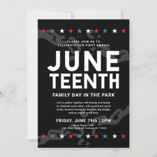 Stars and Broken Chains   Juneteenth Party Invitation