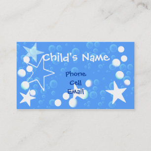 Stars and Bubbles Children's Calling Card