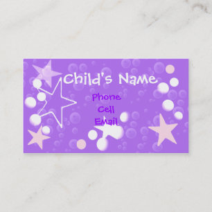 Stars and Bubbles Children's Calling Card