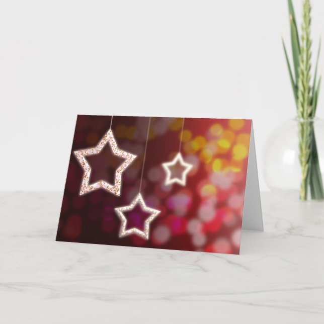 Stars and Christmas light Holiday Card (Front)