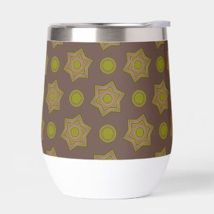 Stars and circles in brown and green