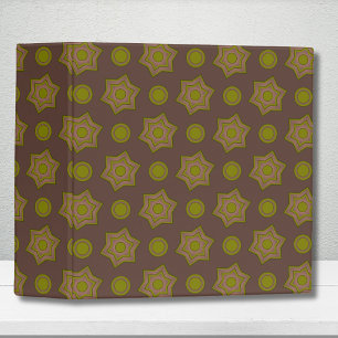 Stars and circles in brown and green binder