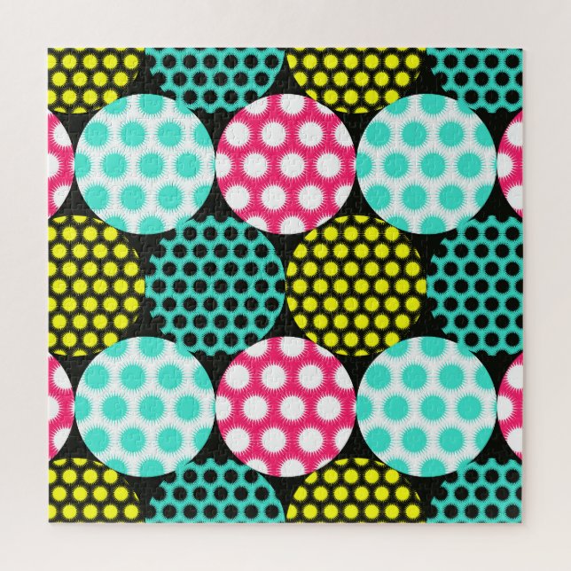Stars and circles, multicolor pop pattern. jigsaw puzzle (Vertical)