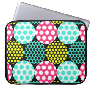 Stars and circles, multicolor pop pattern. laptop sleeve