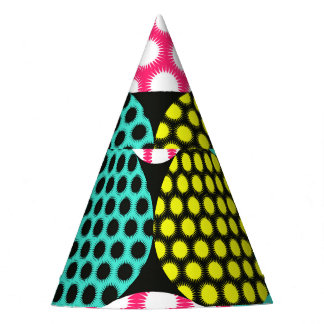 Stars and circles, multicolor pop pattern. party hat
