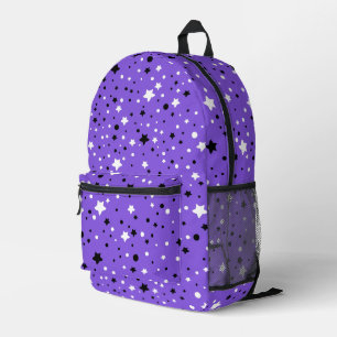 Stars and Circles On Purple Printed Backpack