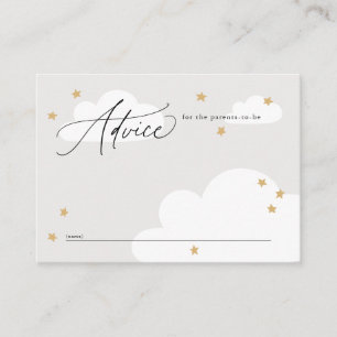 Stars and Clouds Neutrals Grey Baby Shower Advice Enclosure Card