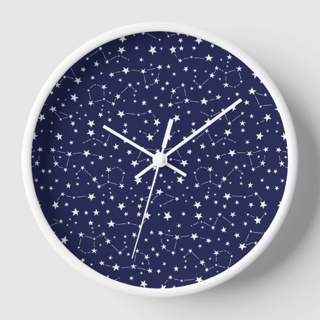 Stars and constellations on night sky clock (Front)