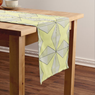 Stars and Diamonds Yellow Short Table Runner