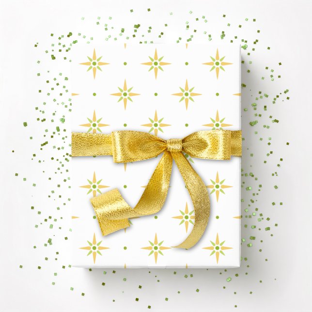 Stars and Dots in Palm and Yellow Wrapping Paper (Creator Uploaded)