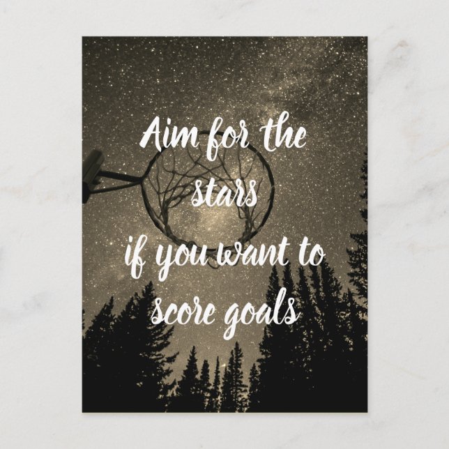 Stars And goals Motivational Netball Quote Postcard (Front)