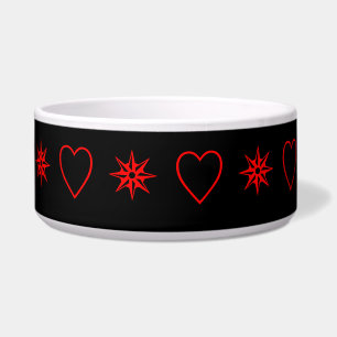 stars and hearts on black