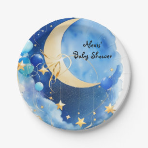 Stars and Moon Baby Shower Paper Plate